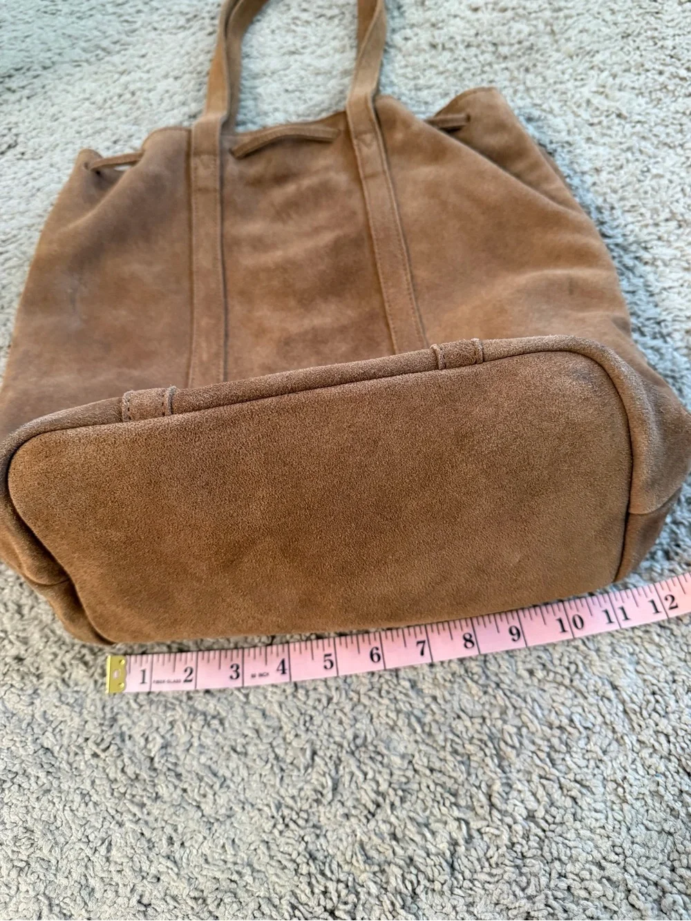 Street Level Large Suede Tote Bag Tan Brown